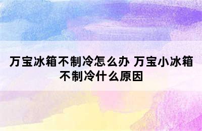 万宝冰箱不制冷怎么办 万宝小冰箱不制冷什么原因